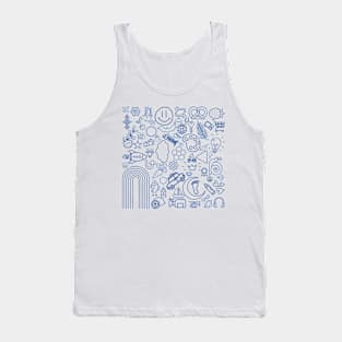 Blue I Spy Pattern Tank Top